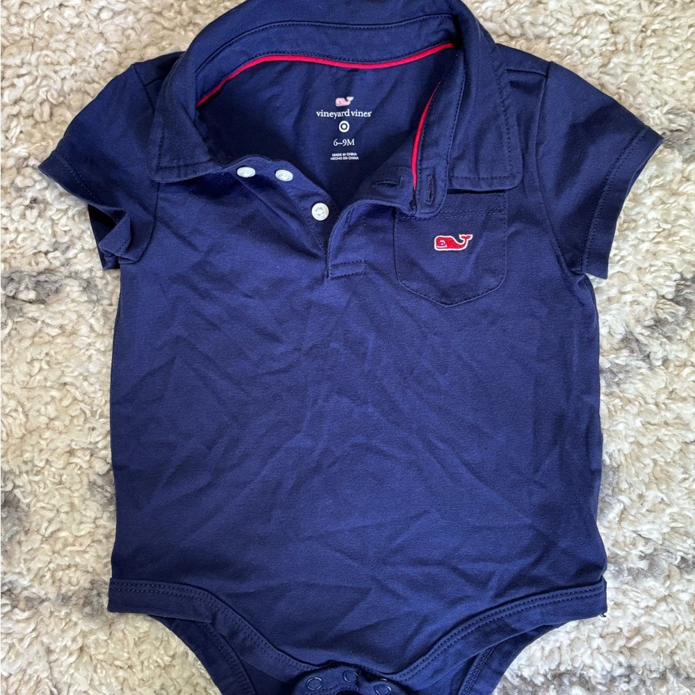 Vineyard Vines Blue Polo Onesie